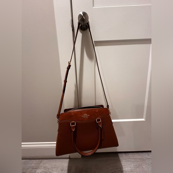 Coach Darcie Carryall F2348-CM100 Leather Suede Redwood Brown - Picture 13 of 16